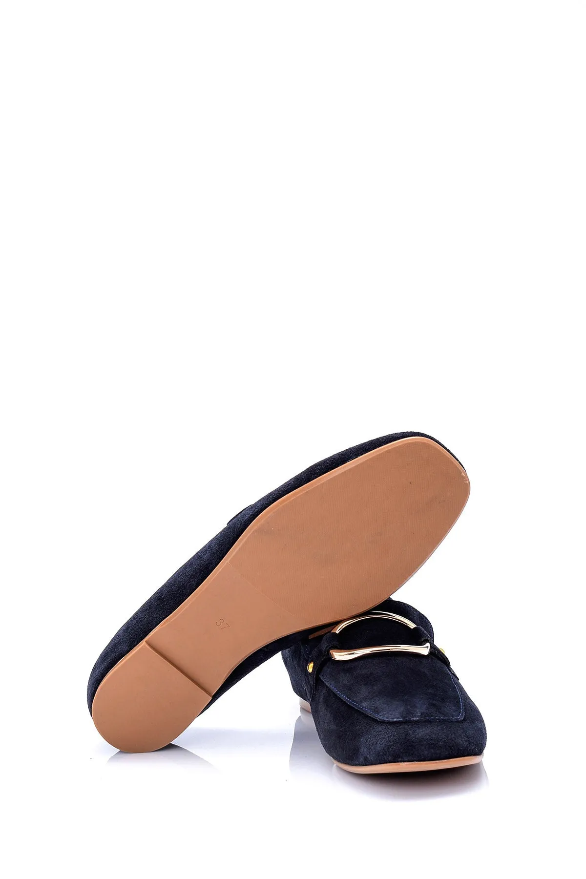 Kadın Süet Tokalı Loafer
