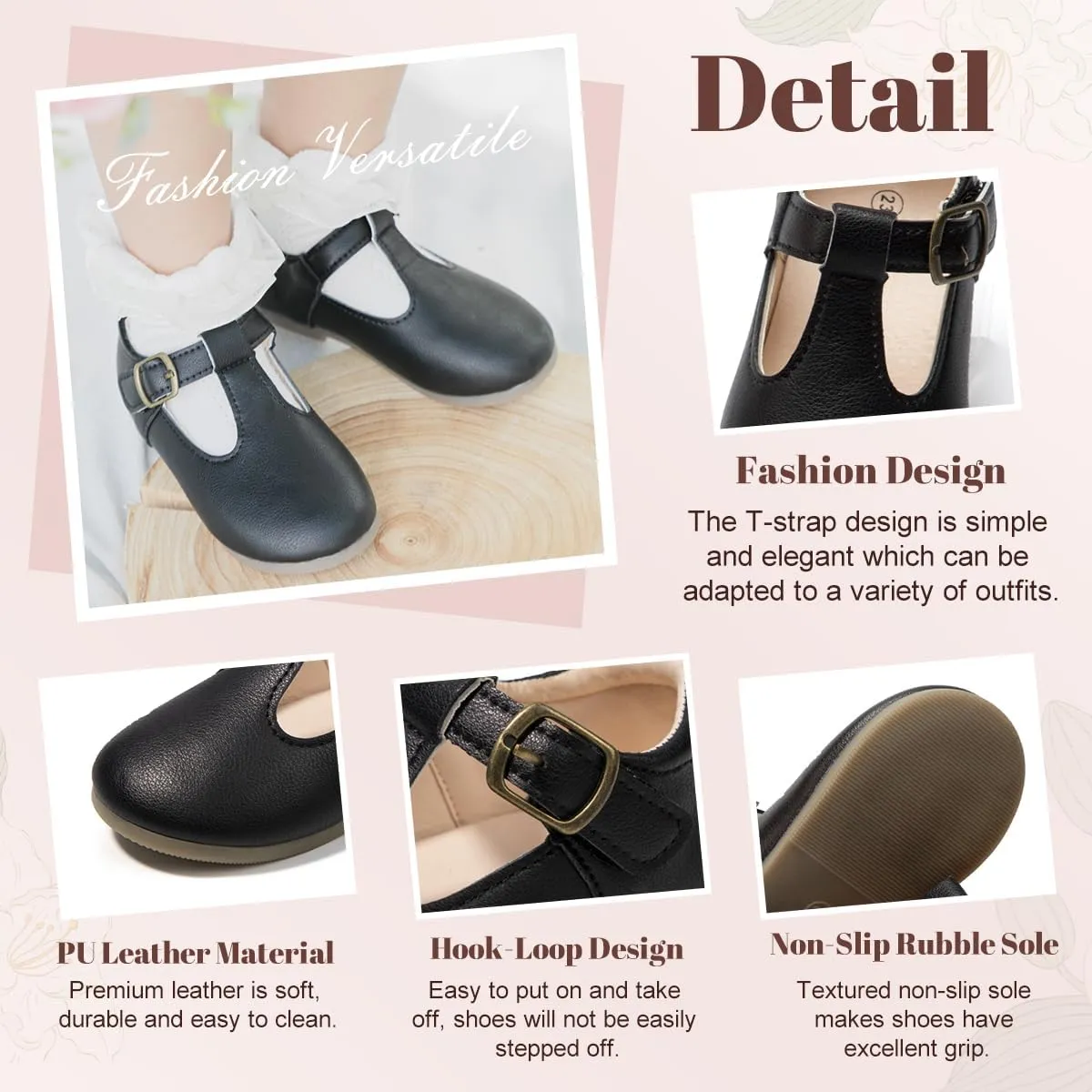Kannior Toddler Little Girl Mary Jane Dress Shoes Wedding Baptism Princess Ballet Flats Easter Party School Bowknot Loafer Shoe