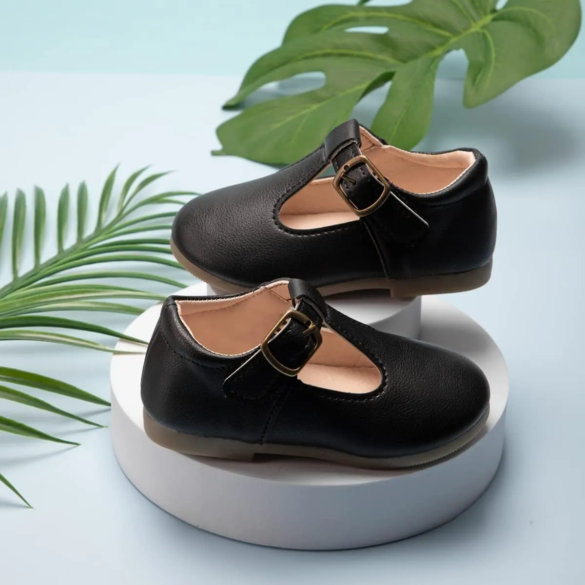 Kannior Toddler Little Girl Mary Jane Dress Shoes Wedding Baptism Princess Ballet Flats Easter Party School Bowknot Loafer Shoe