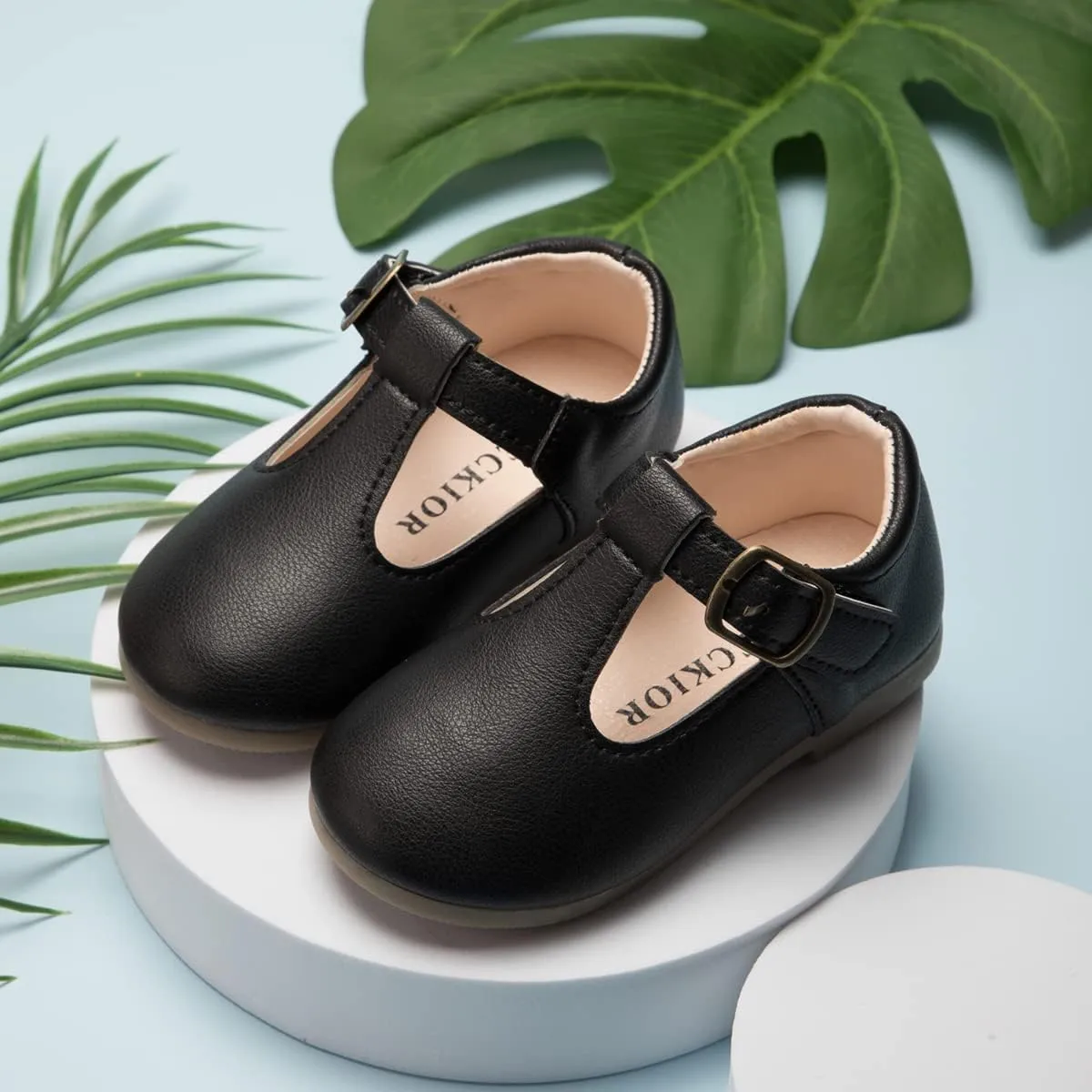 Kannior Toddler Little Girl Mary Jane Dress Shoes Wedding Baptism Princess Ballet Flats Easter Party School Bowknot Loafer Shoe