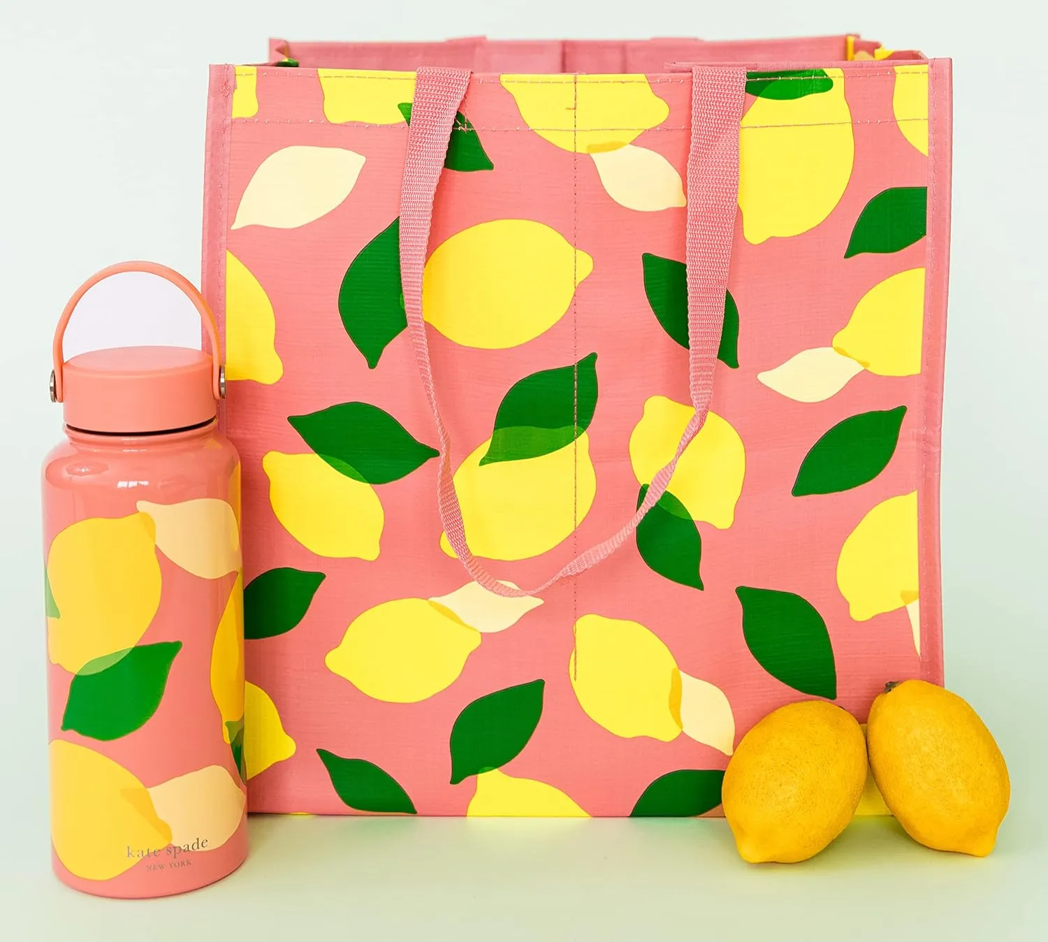 Kate Spade New York Reusable Shopping Bag, Grocery Tote with Shoulder Straps, Large Collapsible Tote