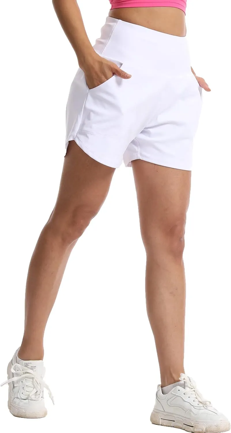 Kcutteyg Running Shorts for Women with Liner High Waisted Lightweight Womens Workout Shorts with Pocket