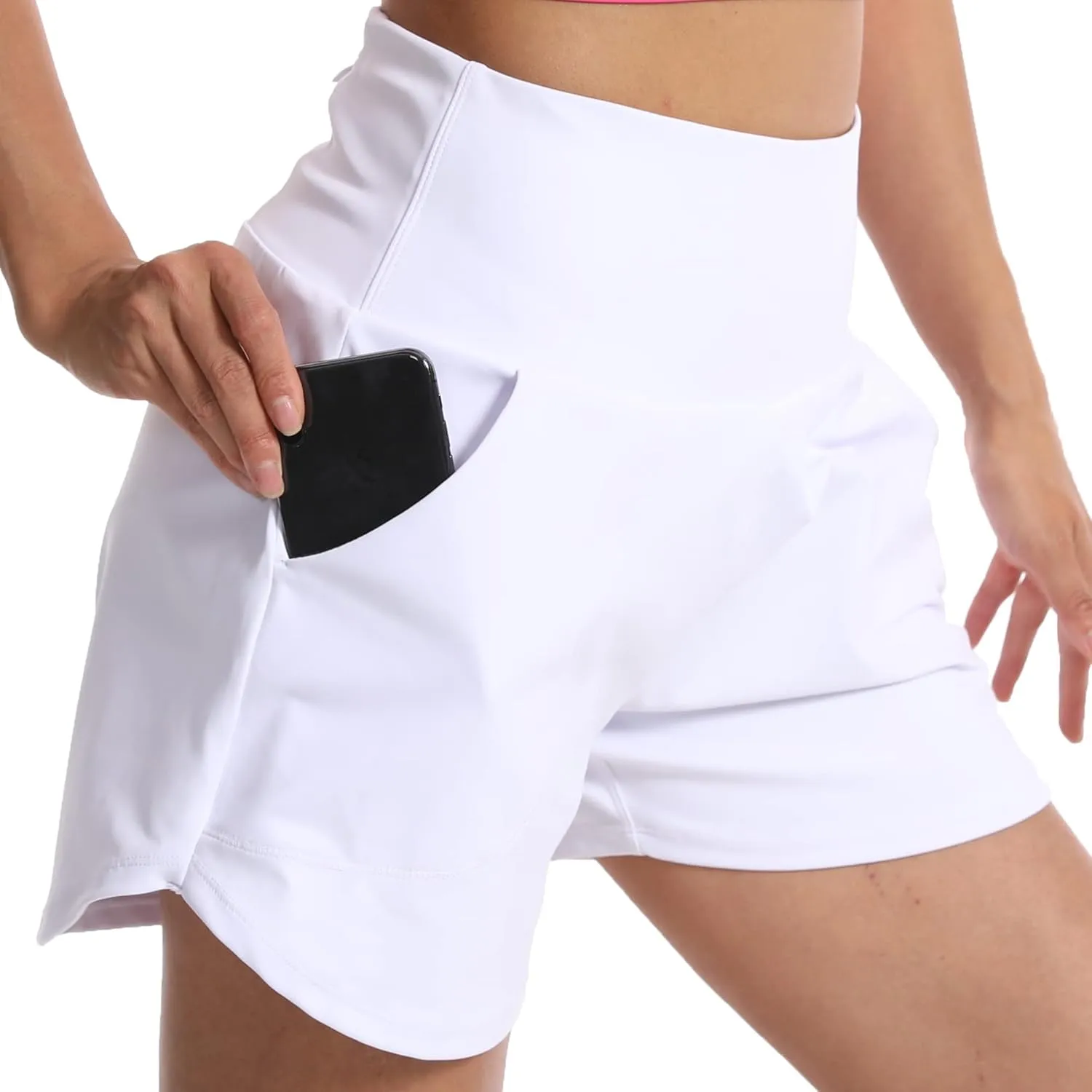 Kcutteyg Running Shorts for Women with Liner High Waisted Lightweight Womens Workout Shorts with Pocket