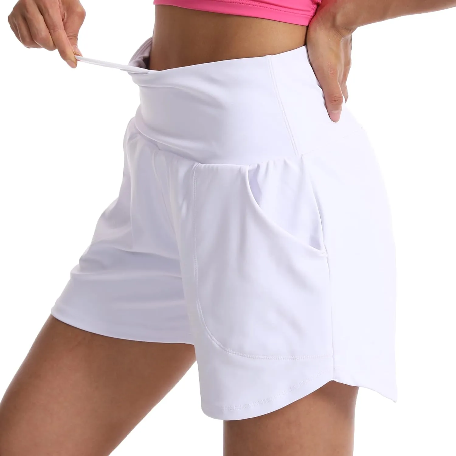 Kcutteyg Running Shorts for Women with Liner High Waisted Lightweight Womens Workout Shorts with Pocket