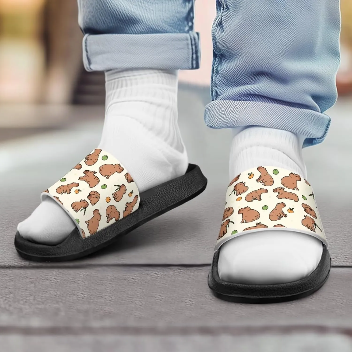 Kids Slide Sandals Footbed Sandal Comfort Toddler Slip On Summer Slippers for Beach Pool Little Big Kid
