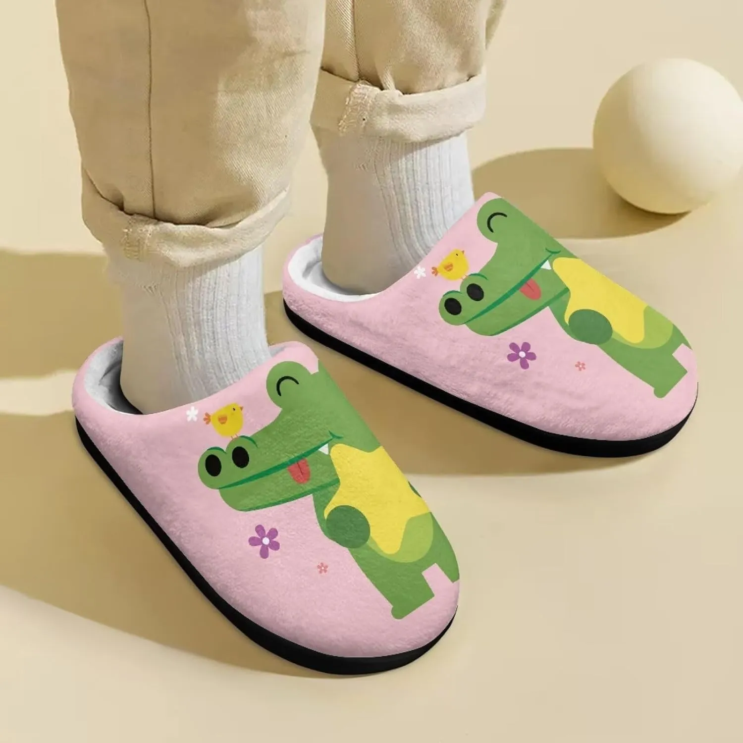 Kids Slip-On Fuzzy House Slipper Outdoor Cozy Non-Slip Slippers Warm Cute Slippers for Toddler Boys GirlsLittle kids US 9-15