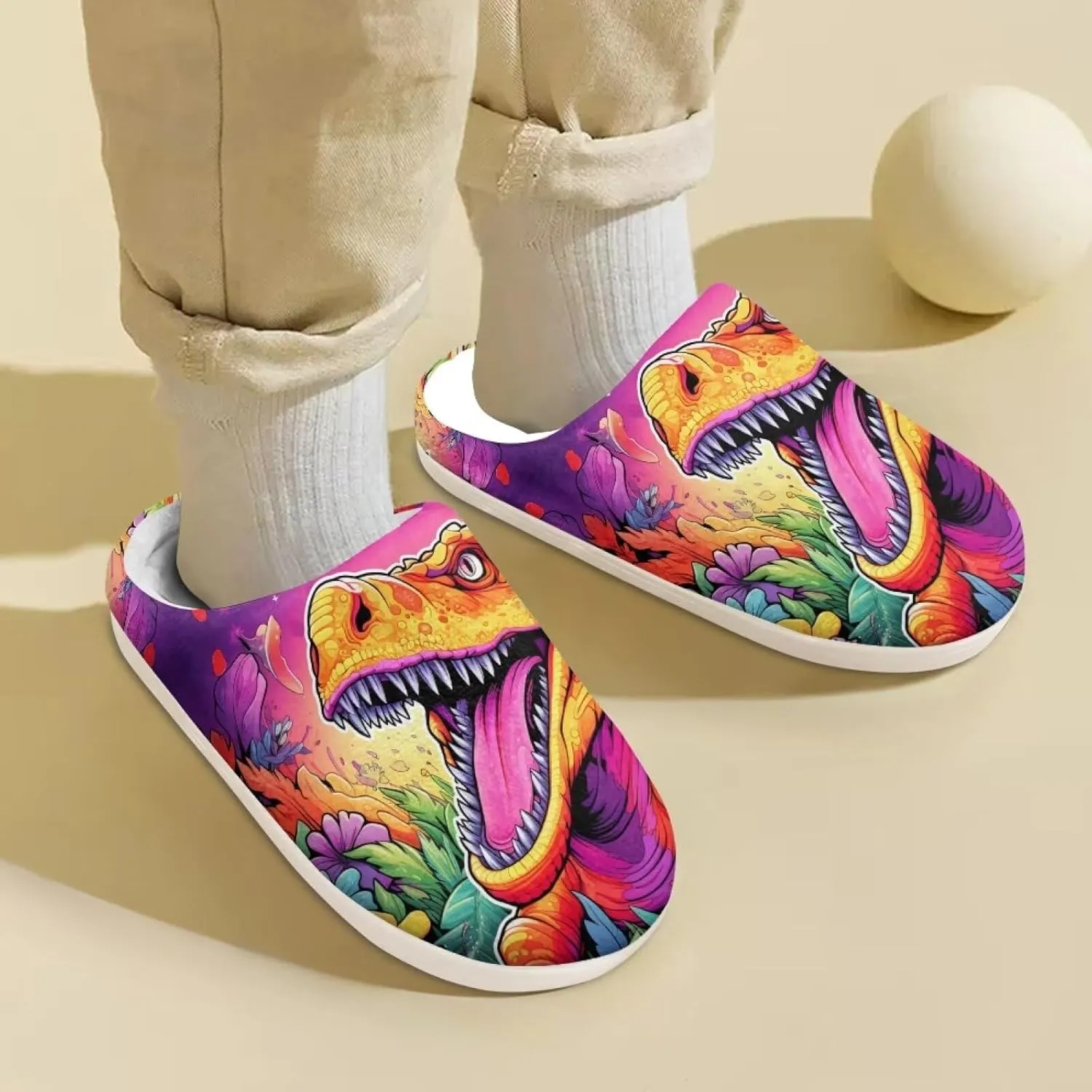 Kids Slippers for Girls Boys Warm Plush House Slippers Bedroom Slip On Fuzzy Slippers Size 9-14.5