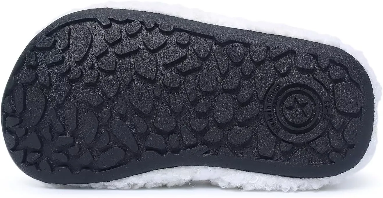 Kids Slippers Toddler Smile Face House Slippers Indoor Home Non-Slip Rubber Sole Shoes Warm Cozy Socks