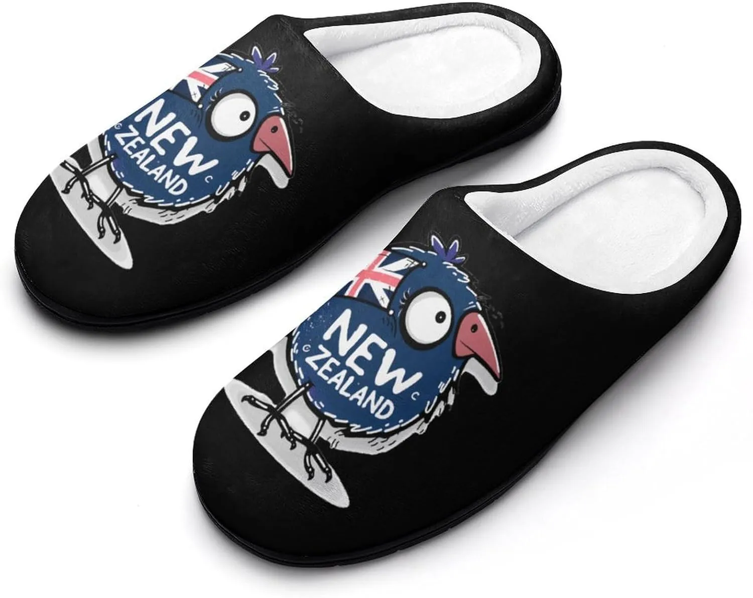 Kiwi Bird New Zealands Flag Mens Slippers Casual Slip On Warm House Shoes with Rubber Sole Indoor Outdoor