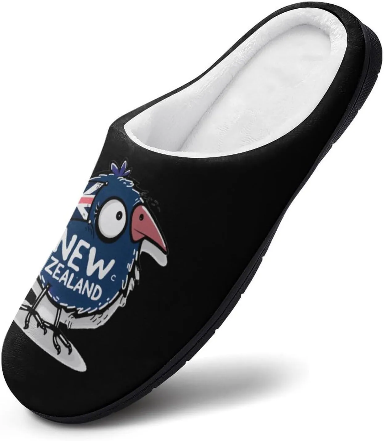 Kiwi Bird New Zealands Flag Mens Slippers Casual Slip On Warm House Shoes with Rubber Sole Indoor Outdoor