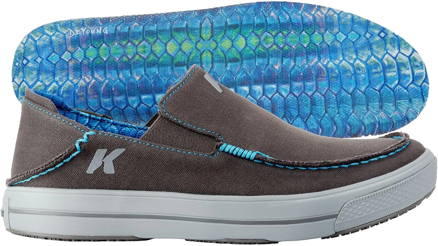 Korkers Men's Fish Moc Tarpon w/Fixed Kling-On Deck Soles