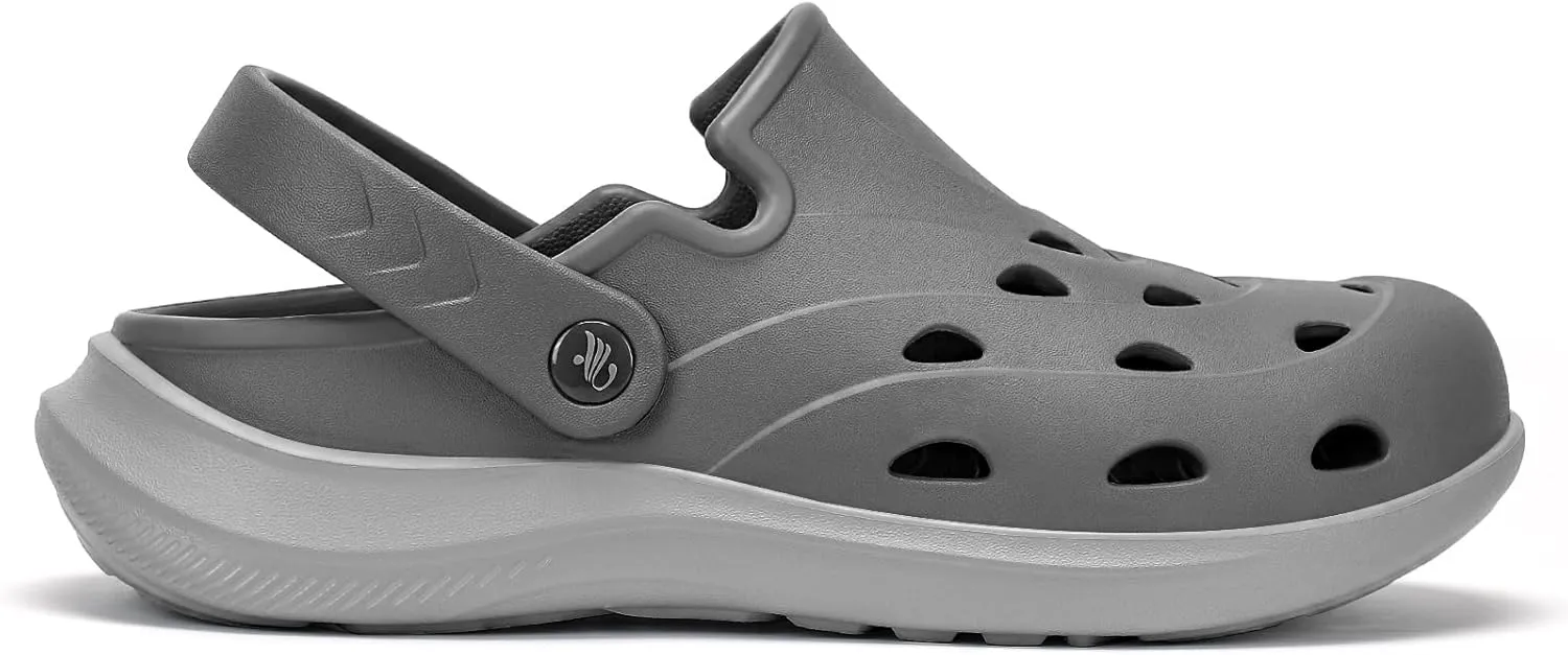 Kricely Clogs for Men with Arch Support Shower Hiking Sandals for Beach Water, Recovery Plantar Fasciitis Orthotic Slides