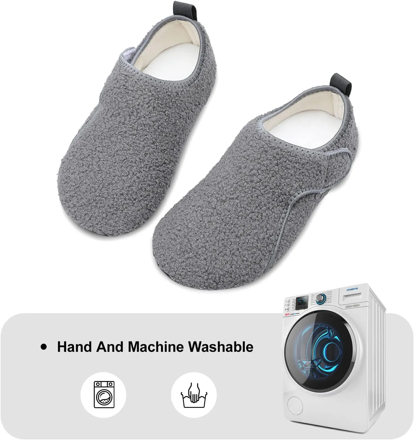 L-RUN Womens Mens House Slippers Indoor Home Shoes Warm Barefoot Slippers Outdoor House Shoes Anti-slip
