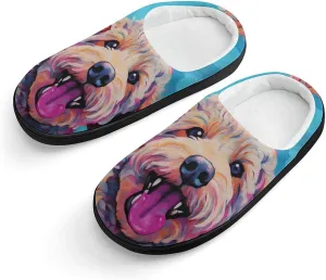 Labradoodle Poodle Kids Slippers for Girls Boys Winter Warm Plush Slip On House Slippers for Indoor Outdoor