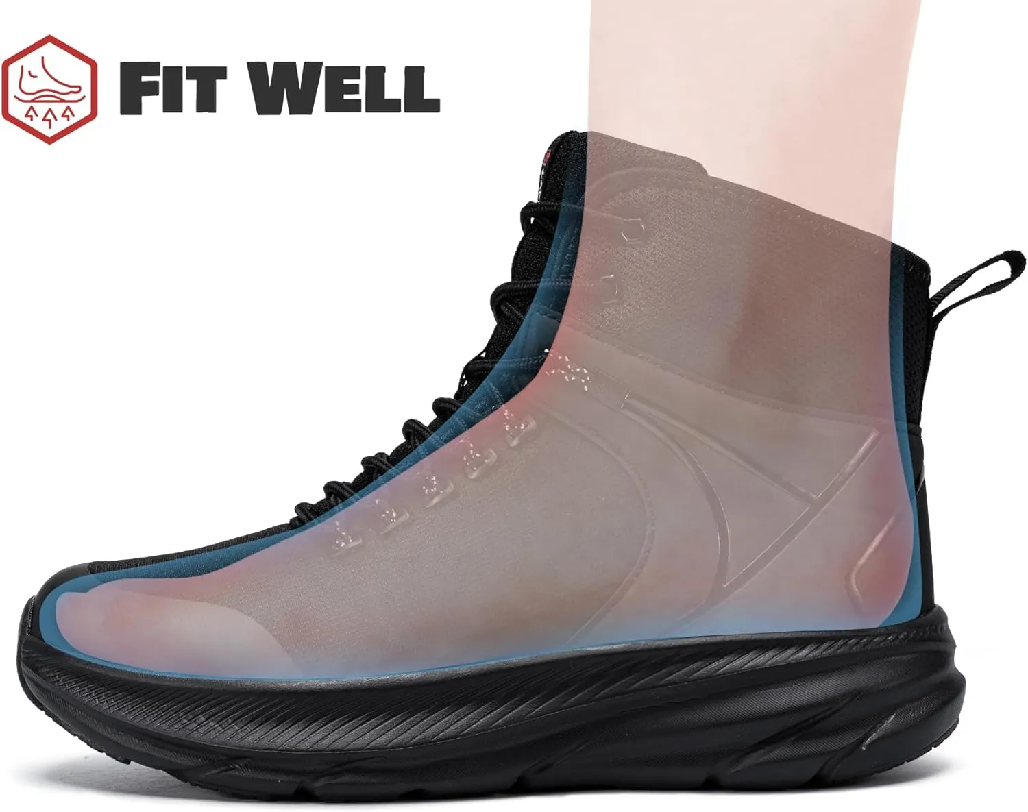 LARNMERN Military Tactical Work Boots Men Waterproof Hiking Boots Slip Resistant 6 Inches Combat Sneakers Motorcycle Shoes Wide Toe Box