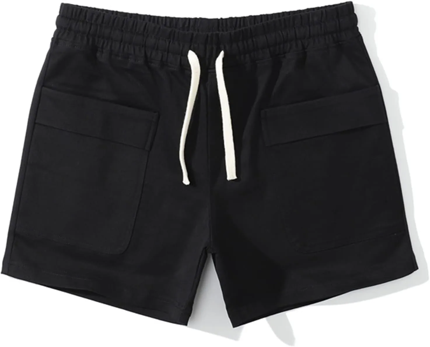 Lastesso Running Shorts Men Casual Flat Front Shorts Cotton Lightweight Running Shorts with Pockets Athletic Shorts Summer