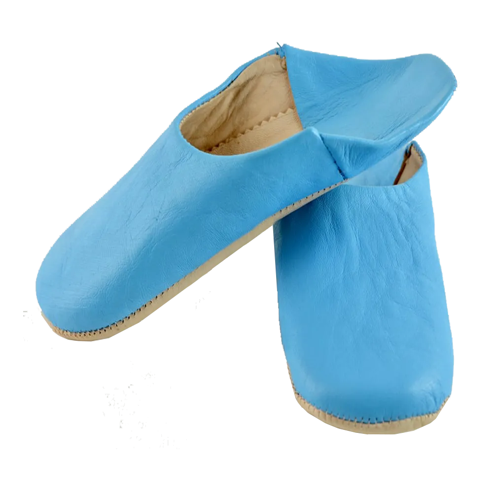 Leather Slipper Blue Sky Color