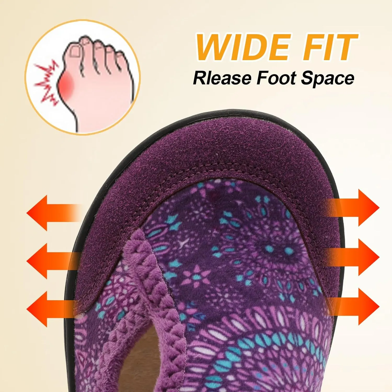 LeIsfIt Womens Slippers Wide Diabetic Shoes Adjustable Arthritis Edema House Shoes Indoor Outdoor Slippers