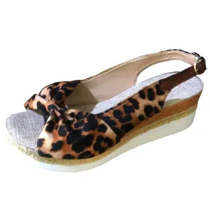 Leopard Wedge Lightweight Sandal