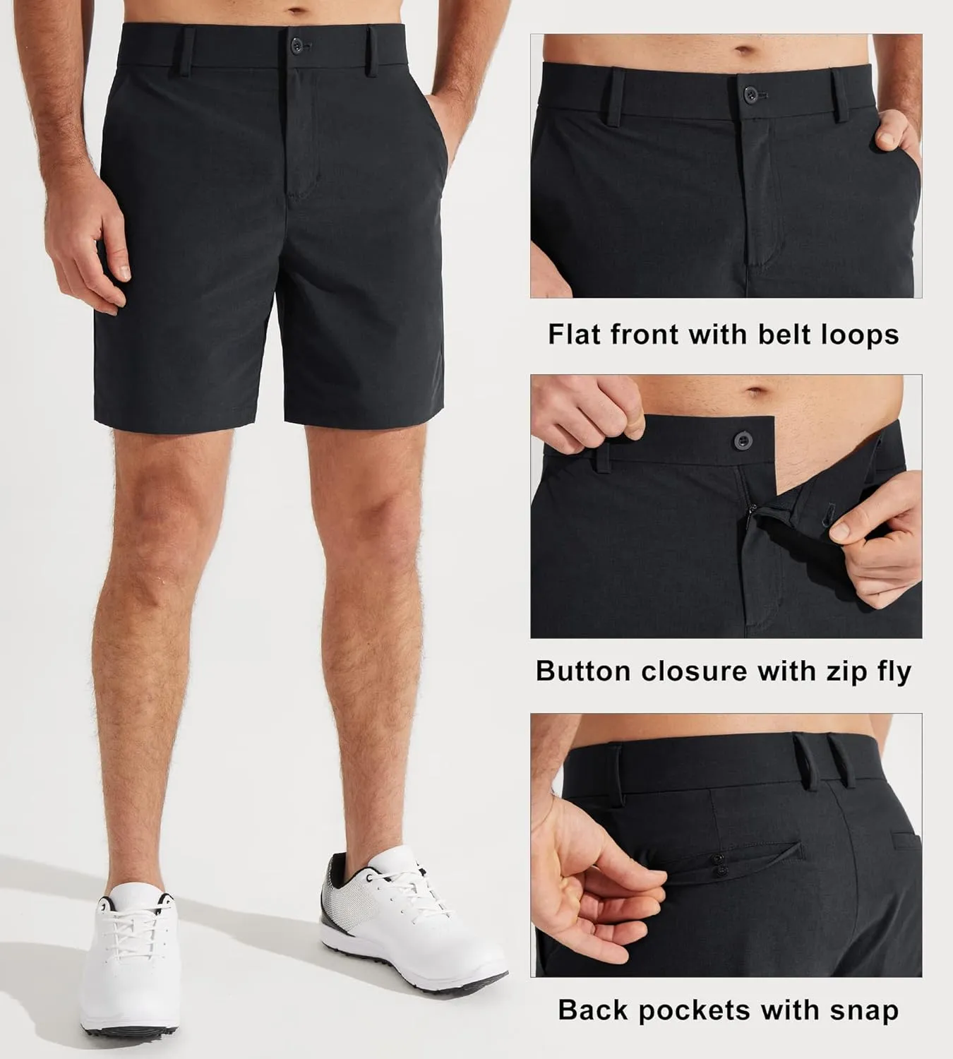 Libin Men's Golf Shorts 7" 9" Work Dress Shorts Casual Flat Front Hybrid Shorts Lightweight Quick Dry Water Resistant