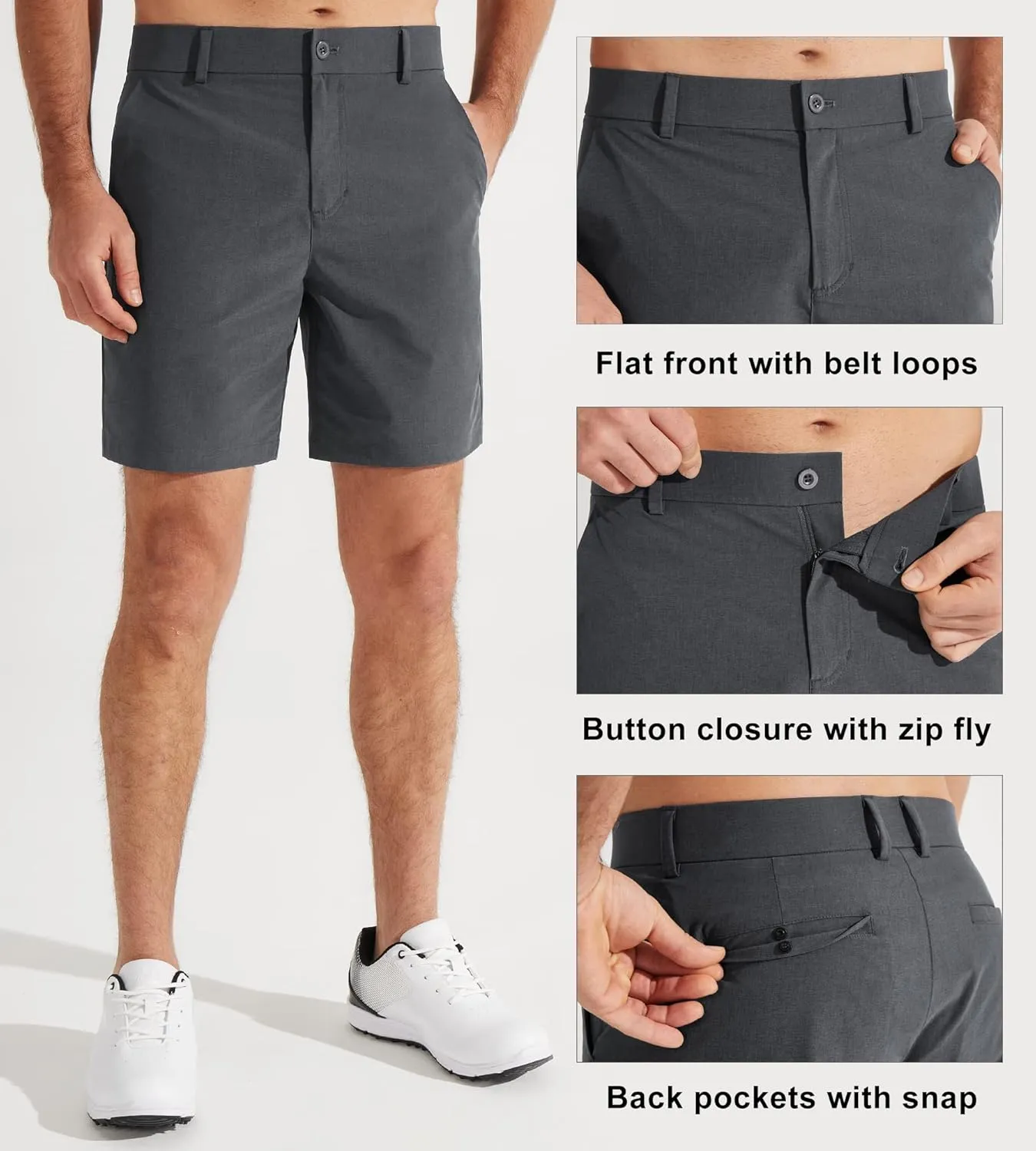 Libin Men's Golf Shorts 7" 9" Work Dress Shorts Casual Flat Front Hybrid Shorts Lightweight Quick Dry Water Resistant