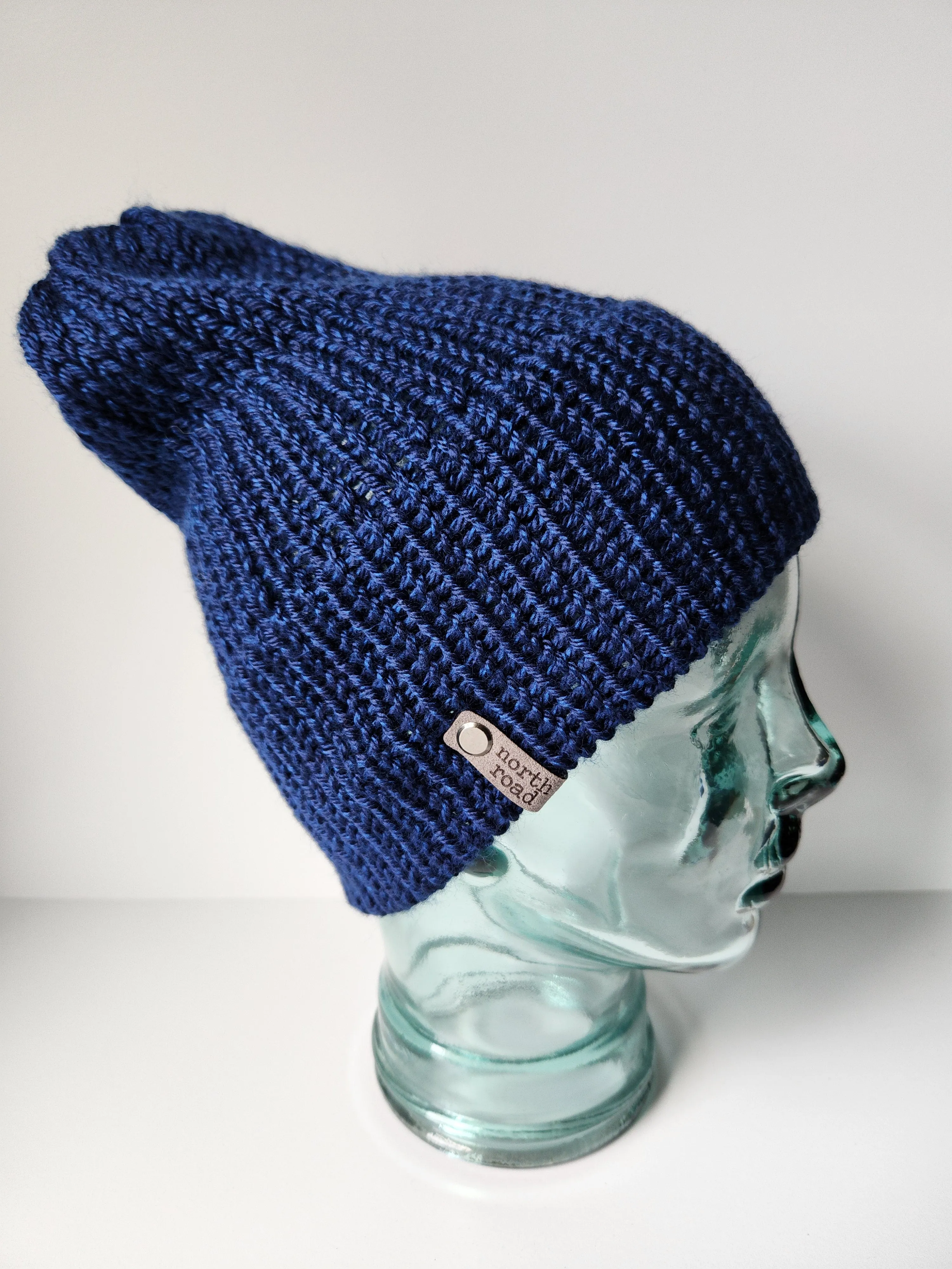 Lightweight Hat, Folded Double Brim Wool Free, Dark Blue
