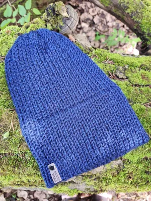 Lightweight Hat, Folded Double Brim Wool Free, Dark Blue
