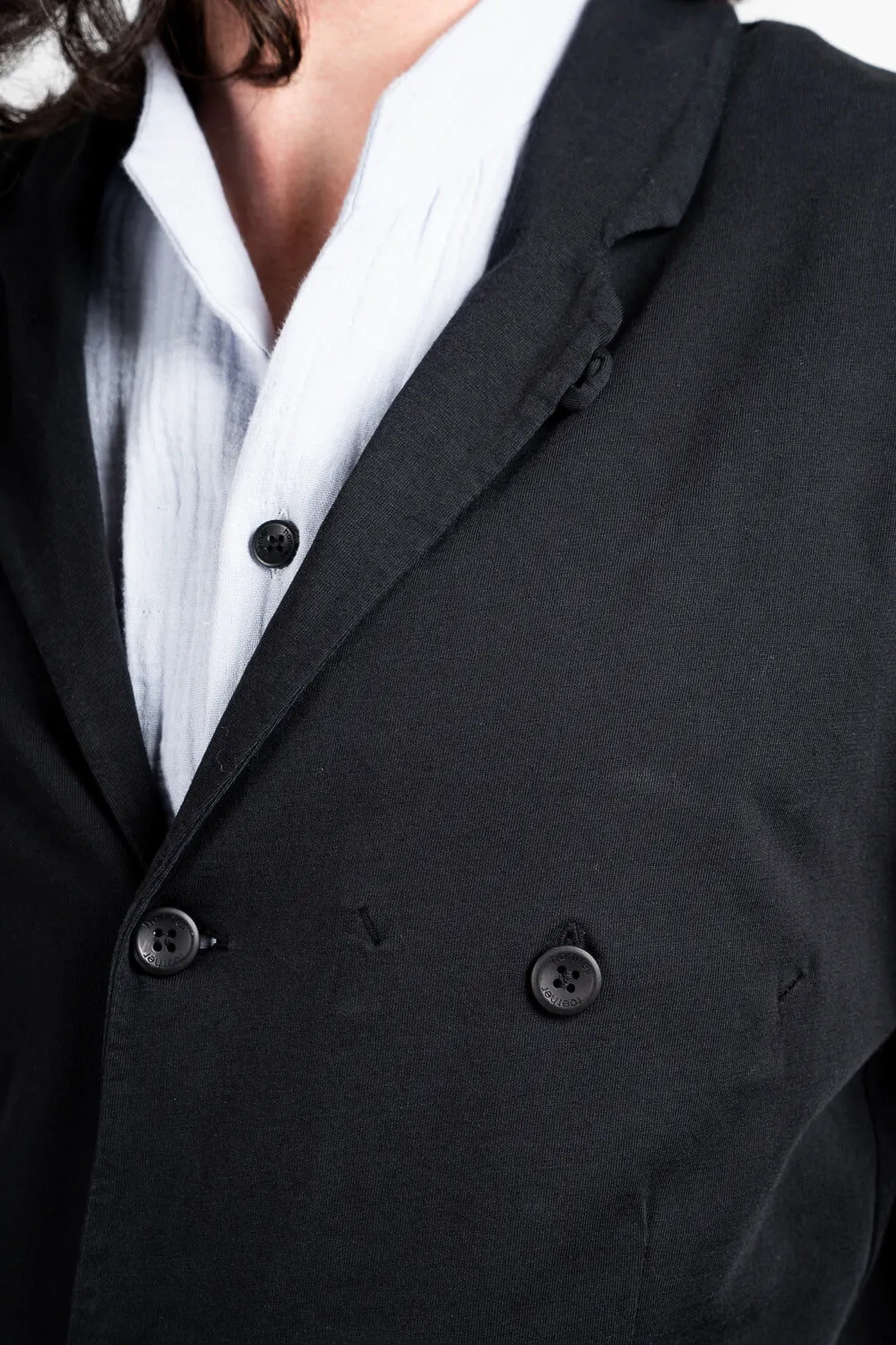 Lightweight Jersey Cotton Blazer Black