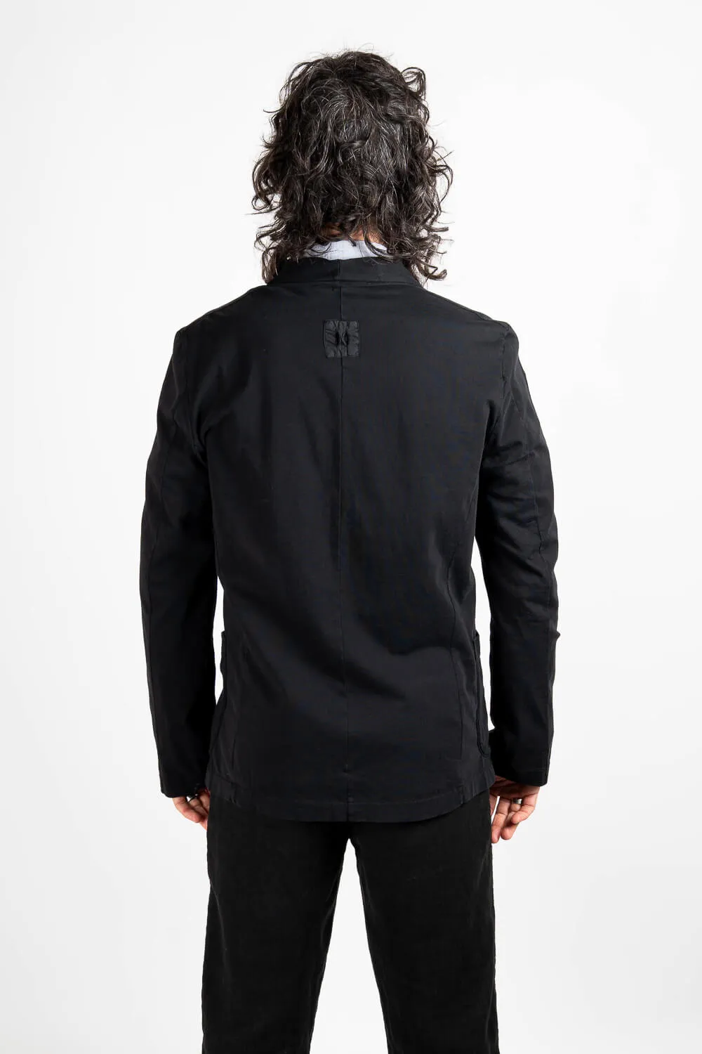 Lightweight Jersey Cotton Blazer Black