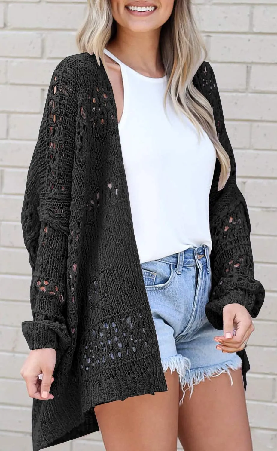 Lightweight Summer Cardigan for Women Spring Netted Crochet Cardigans Sweaters