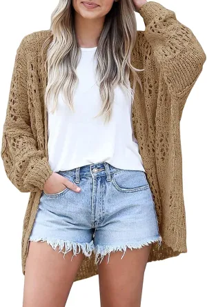 Lightweight Summer Cardigan for Women Spring Netted Crochet Cardigans Sweaters