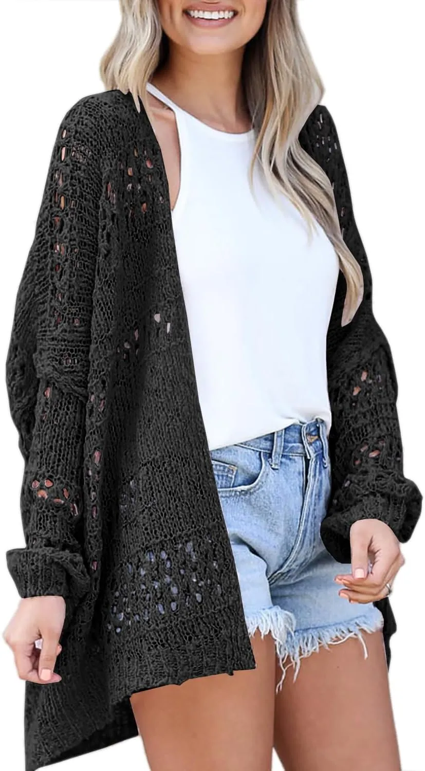 Lightweight Summer Cardigan for Women Spring Netted Crochet Cardigans Sweaters