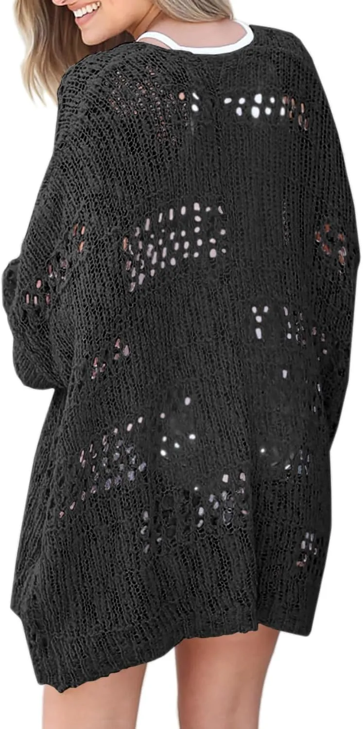 Lightweight Summer Cardigan for Women Spring Netted Crochet Cardigans Sweaters