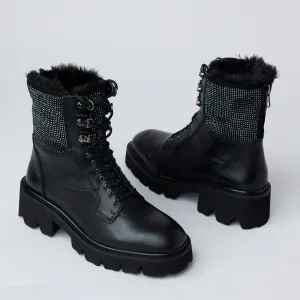 Lodi Black Leather Hiking Boots