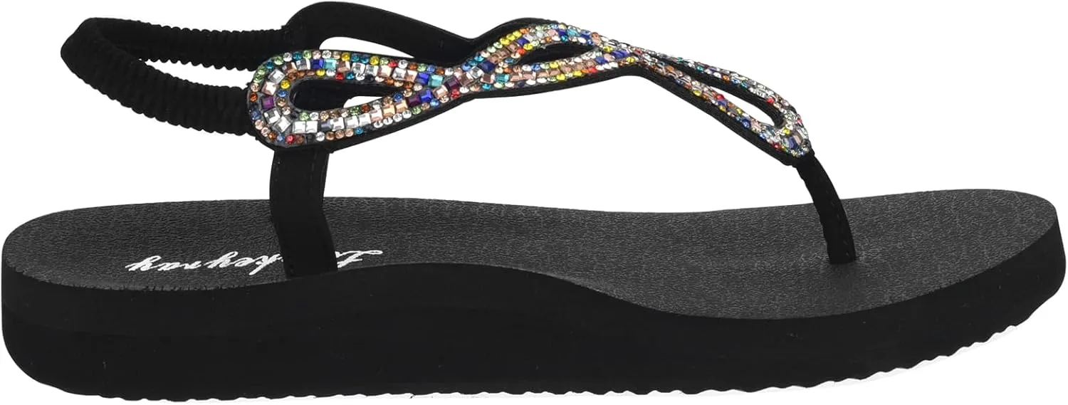 Lowkeyray Women's Summer Sandals womens Flat Sandals Whith Sequins