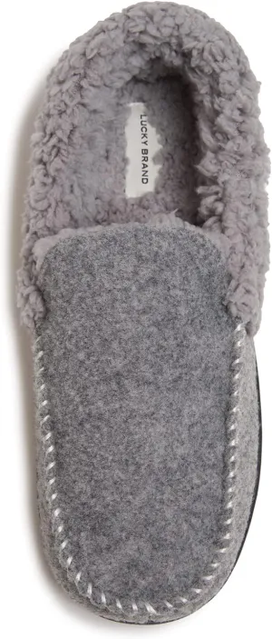 Lucky Brand Men's Faux Wool Sherpa Lined Slipper
