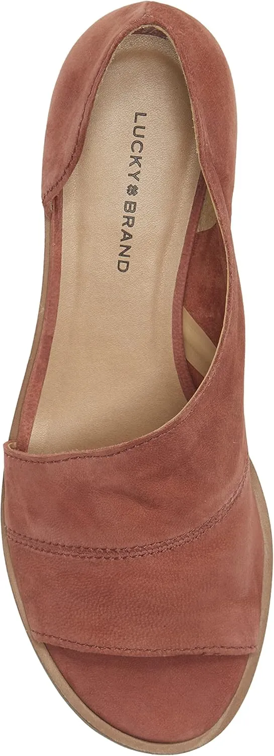 Lucky Brand Women's Serkie Open Toe Slip on Sandal Heeled