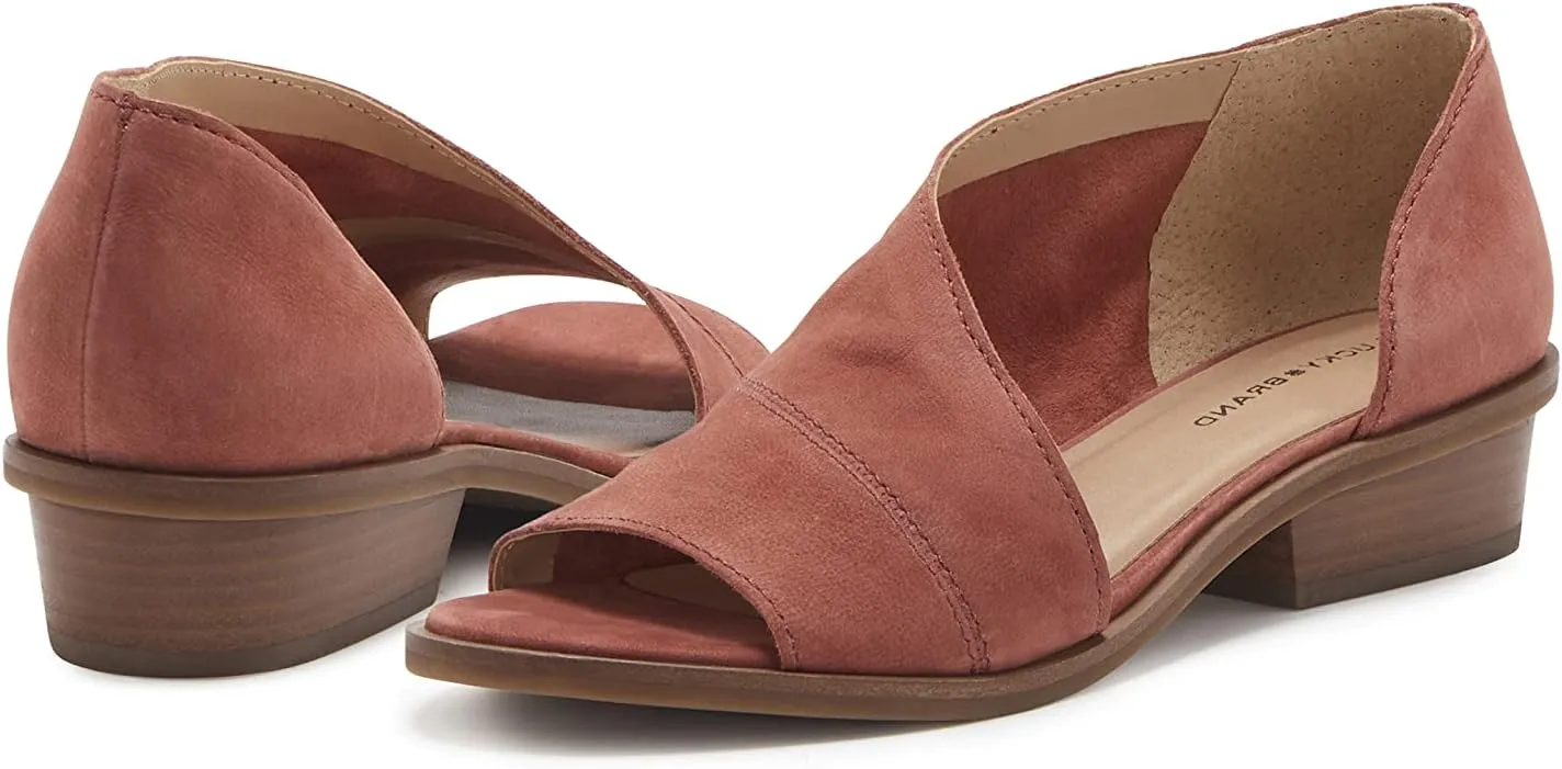 Lucky Brand Women's Serkie Open Toe Slip on Sandal Heeled
