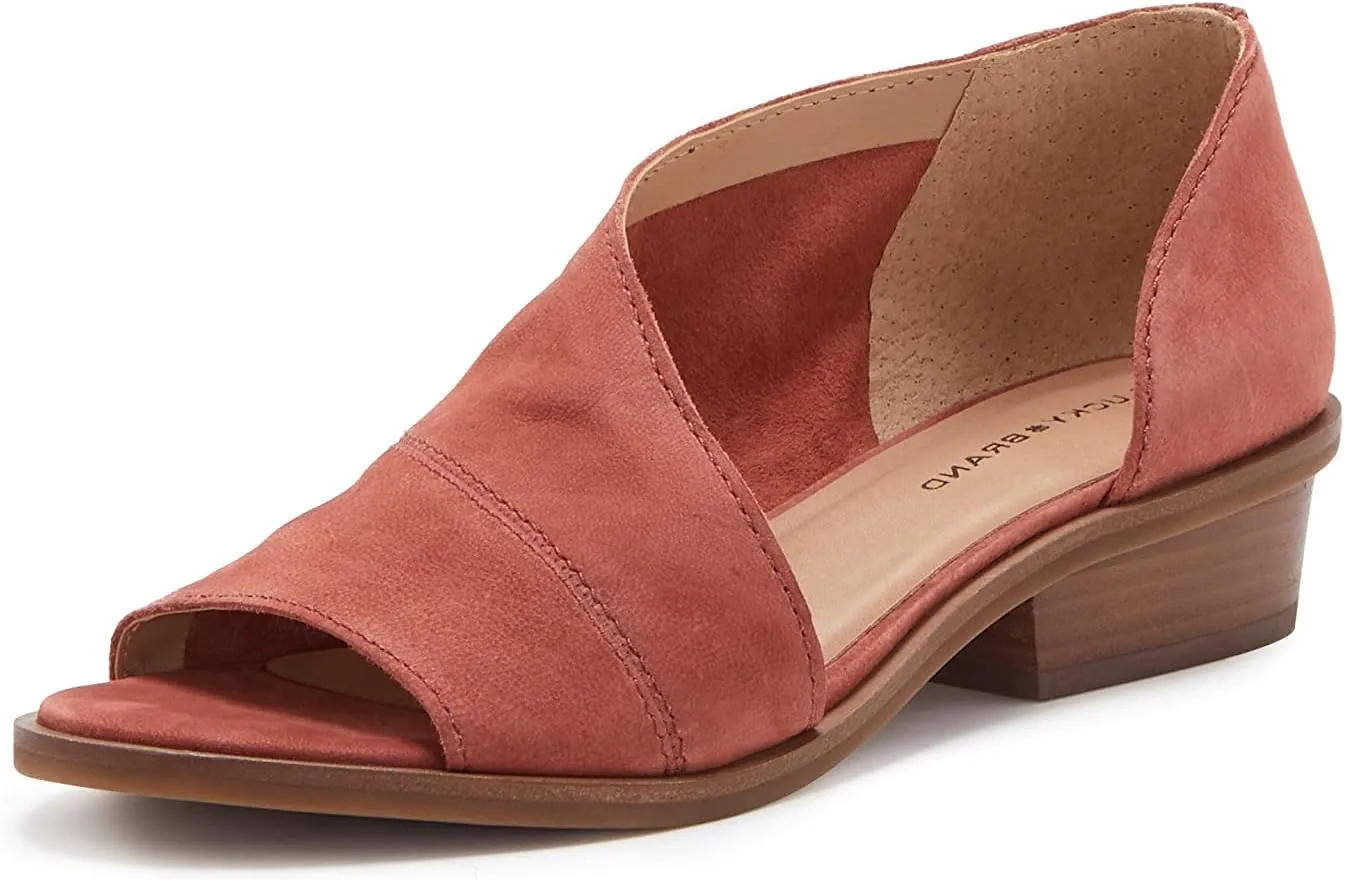 Lucky Brand Women's Serkie Open Toe Slip on Sandal Heeled