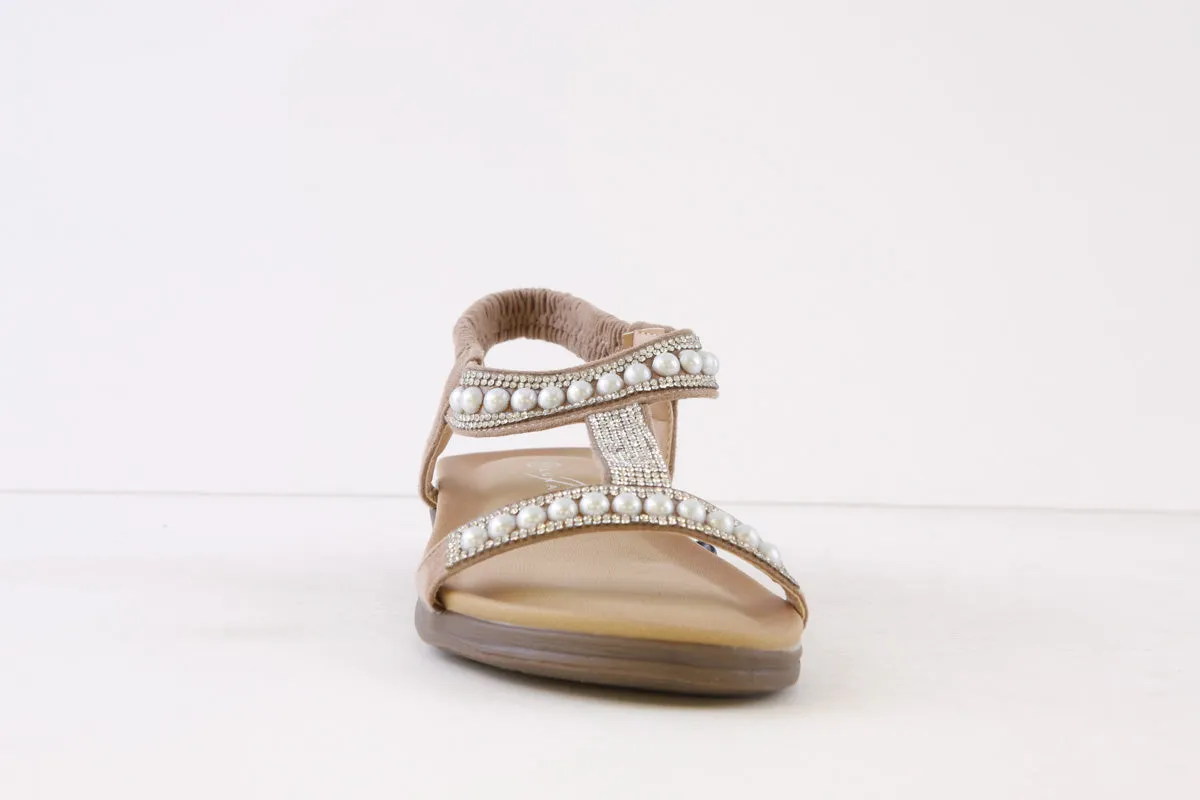 LUNAR - JLH078 A TANCY-FLAT FASHION SANDAL - TAUPE