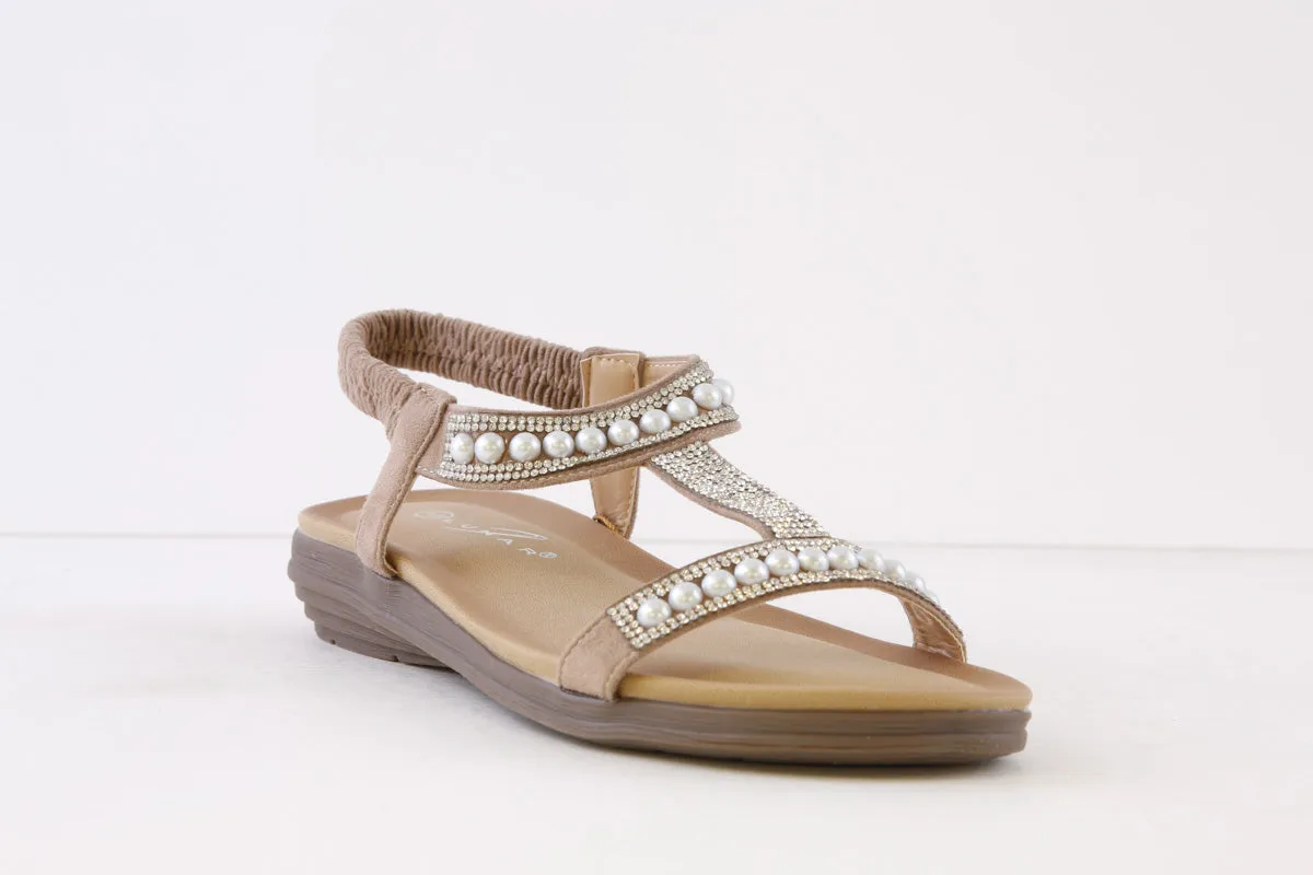 LUNAR - JLH078 A TANCY-FLAT FASHION SANDAL - TAUPE