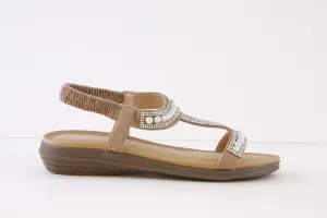 LUNAR - JLH078 A TANCY-FLAT FASHION SANDAL - TAUPE
