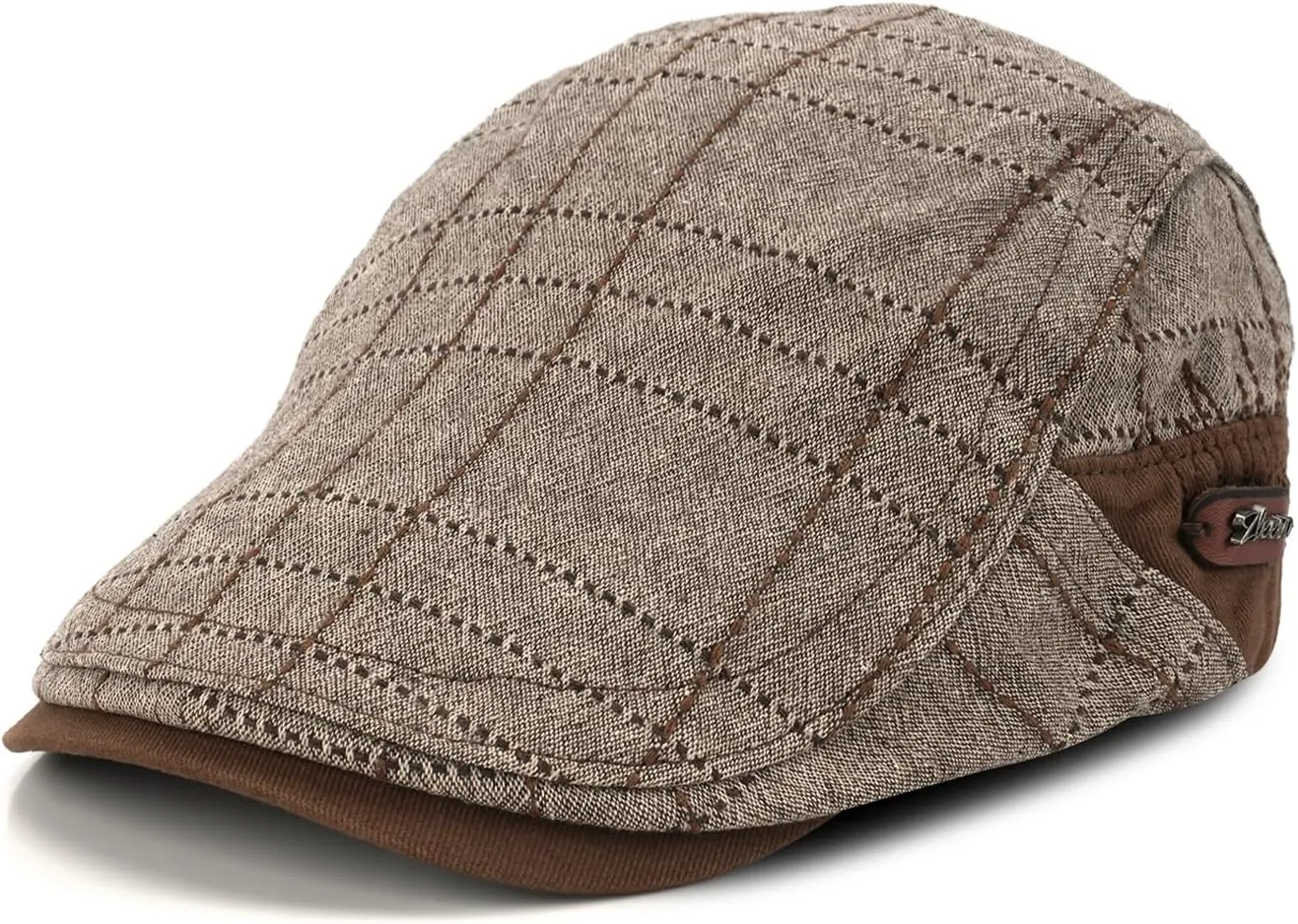 M MOACC Men Newsboy Caps Cotton Buckle Adjustable Beret Hat Flat Driving Cap Cabbie Gatsby Hats