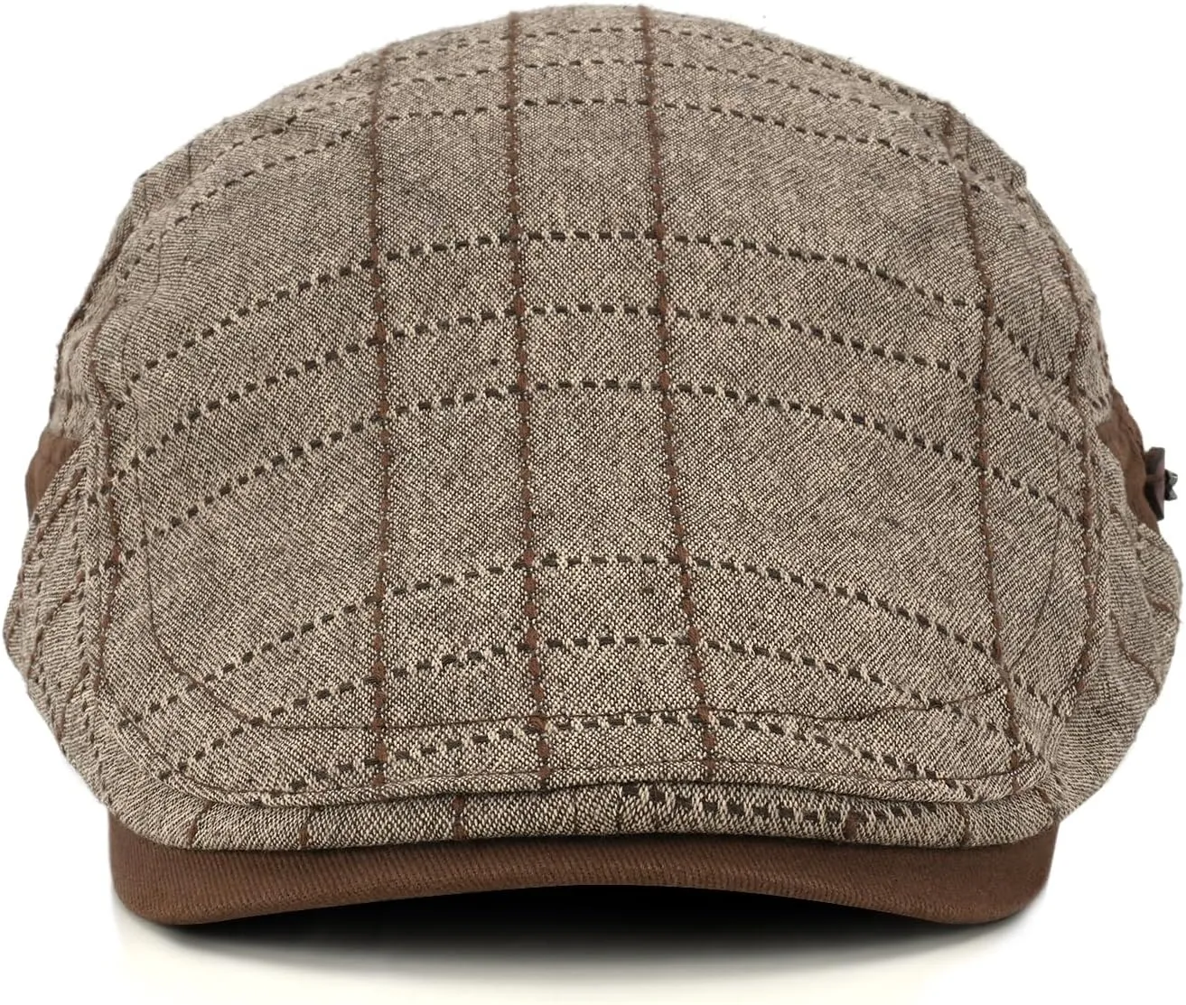 M MOACC Men Newsboy Caps Cotton Buckle Adjustable Beret Hat Flat Driving Cap Cabbie Gatsby Hats