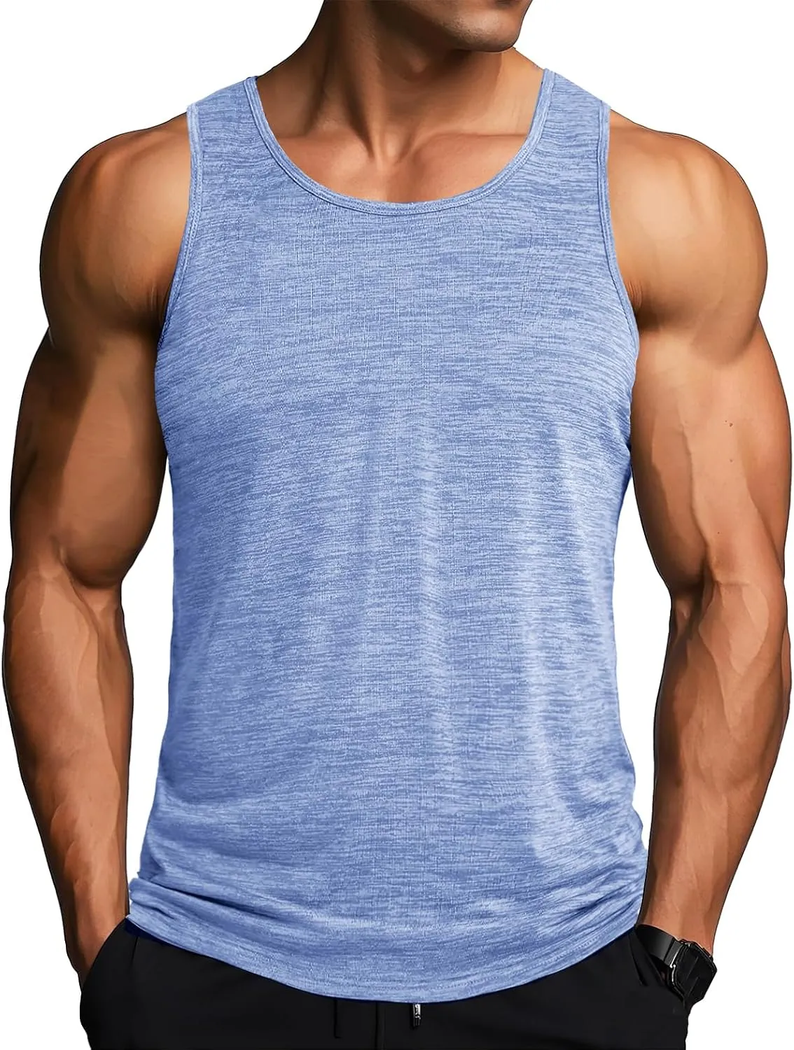 MAGCOMSEN Men's Tank Tops Quick Dry Workout Sleeveless Gym Muscle Shirts Athletic Bodybuilding Tee Shirt