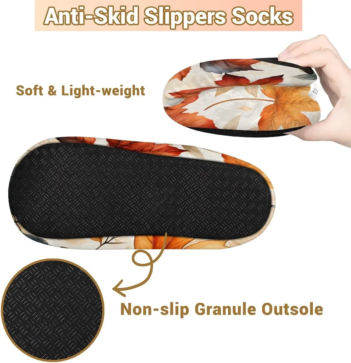 Maple Leaves Rustic Soft Home Slippers for Women Lightweight Men's House Shoes Women's Slippers