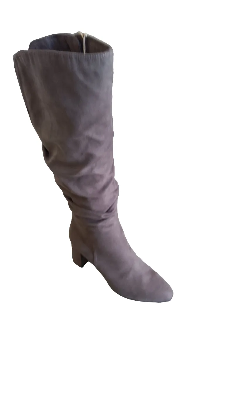 Marco Tozzi Taupe Heeled Slouch Boot