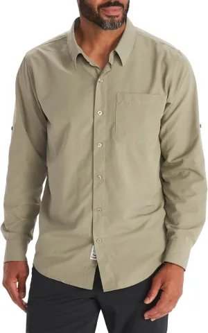 MARMOT Men's Aerobora Long Sleeve Button-Down Shirt - Lightweight, Packable, Quick-Drying UPF Protection