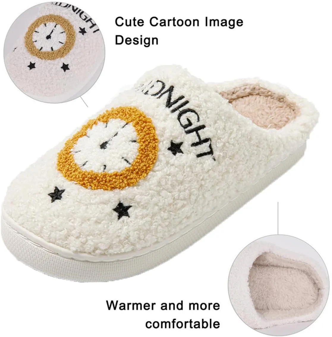 Meet Me at Midnight Slippers for Women Men Ladies Men's Comfortable Plush Home Slippers Slip On Non-slip Slippers