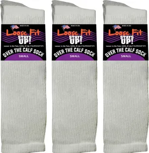 Men's and Women's Over the Calf Boot Socks (Knee High) 3 PK Made in USA Cushioned Sole